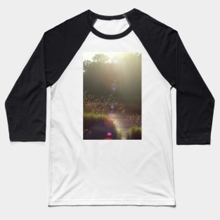 view across Trojan pond, near Goble, Oregon with lens flair Baseball T-Shirt